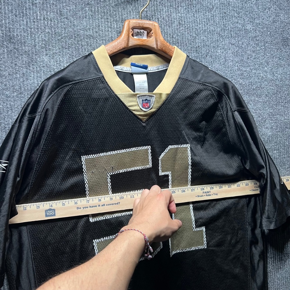 Vintage Reebok Football Jersey XL Black New Orleans Saints‎ Johnathan Vilma 51 - Picture 3 of 8